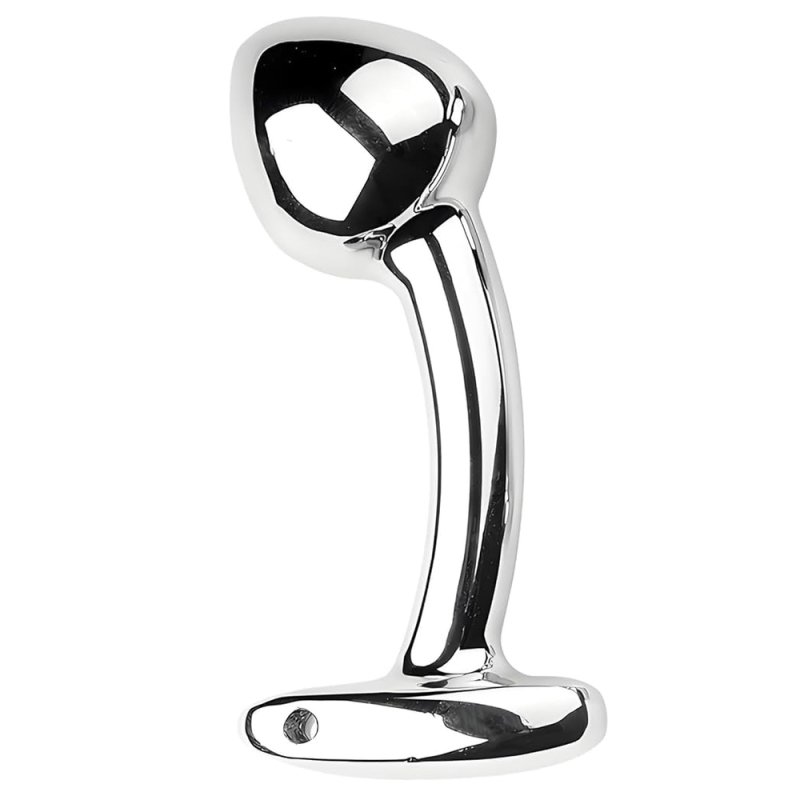 (image for) Curved Stainless P-Spot Anal Plug - Silver
