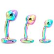 (image for) Curved Stainless P-Spot Anal Plug - Rainbow