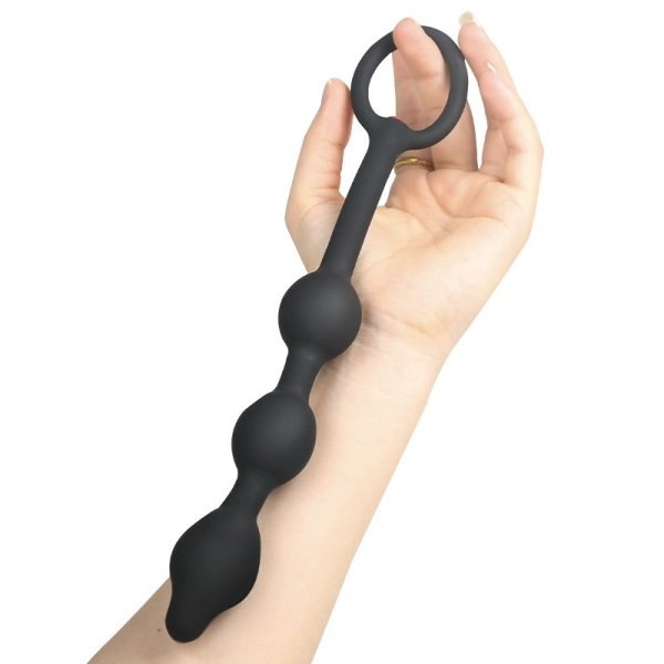 (image for) 3 Balls Black Inflatable Anal Bead