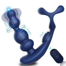 Double Rings Vibrations & Rotation Prostate Massager