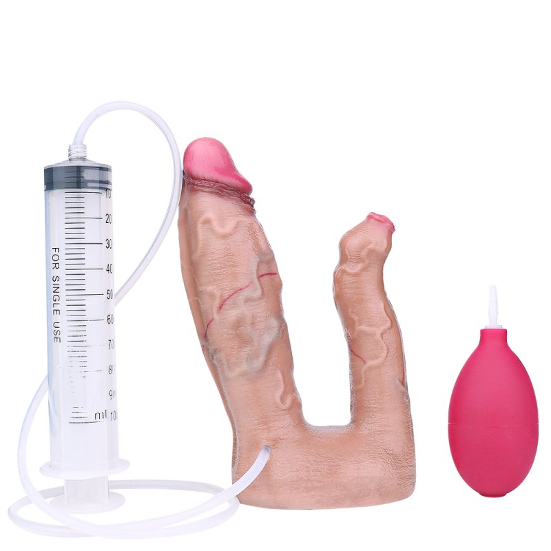 (image for) Dual-layer Double Side Squirting Dildo 7.6 Inches