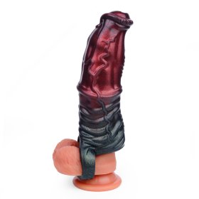 Alien Silicone Cock Sheath in Claret