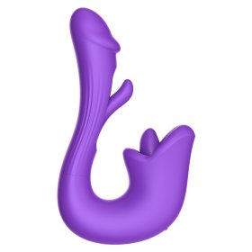 3-in-1 Tongue Slap Dildo Vibrator
