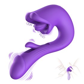 3-in-1 Tongue Slap Dildo Vibrator