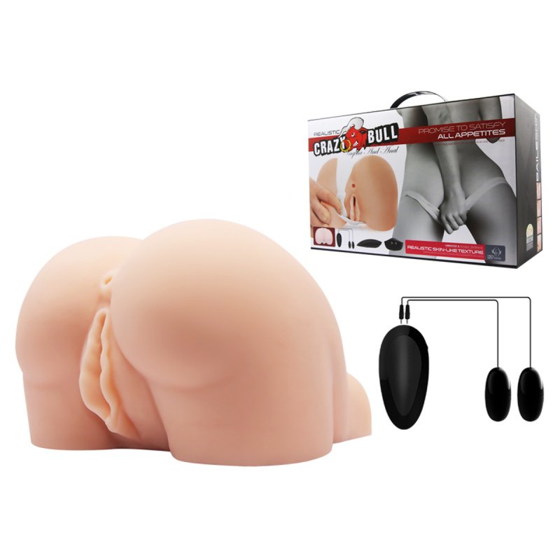 (image for) Vagina & Anal Lifelike Vibrating Ass With T Back