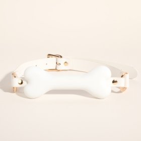 White & Pink Fairy Leather Bit Gag