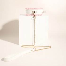 White & Pink Fairy Leather Collar