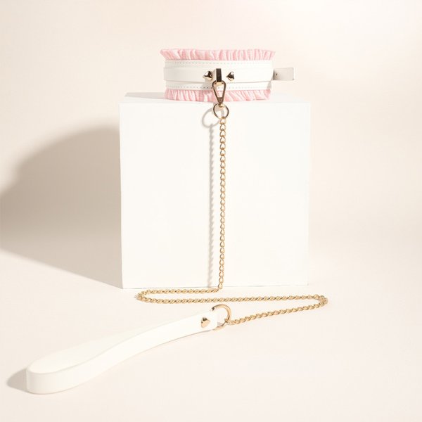 (image for) White & Pink Fairy Leather Collar