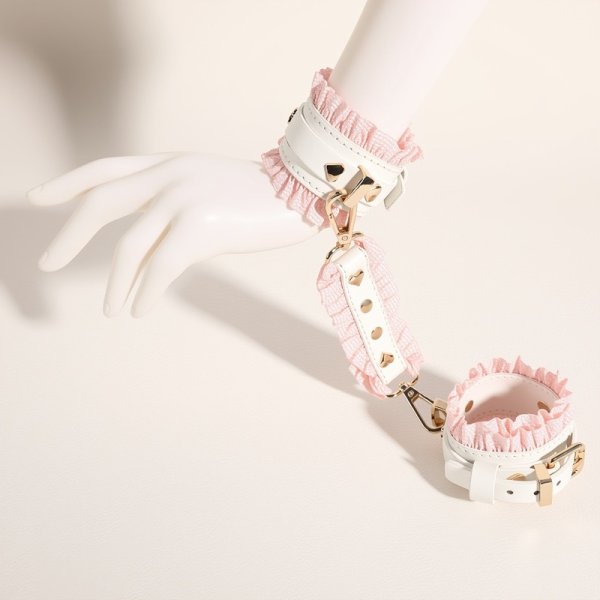 (image for) White & Pink Fairy Leather Cuffs