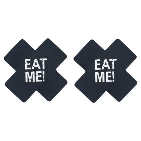 Breathable Sexy Satin Cross EAT Me Nipple Covers