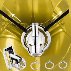 Stainless Steel Chastity Cage With Strap