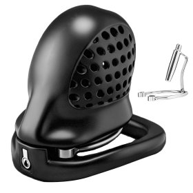Chastity Cage Lock Device Kit W/ 5 Rings