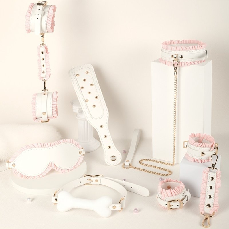 (image for) White & Pink Fairy Leather Bondage Kit