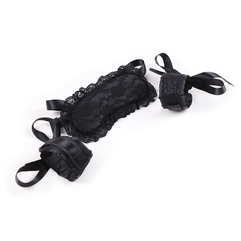 (image for) Velcro Lace Blindfold and Handcuffs Set