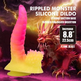 8.8" Silicone Fantasy Dildo - Flame Beast