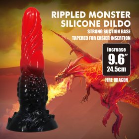 9.6" Silicone Alien Dildo - Fire Dragon