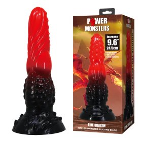 9.6" Silicone Alien Dildo - Fire Dragon