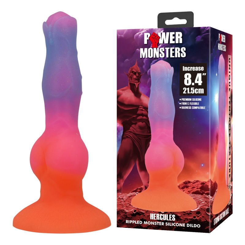 (image for) 8.4\" Textured Monster Dildo - Hercules