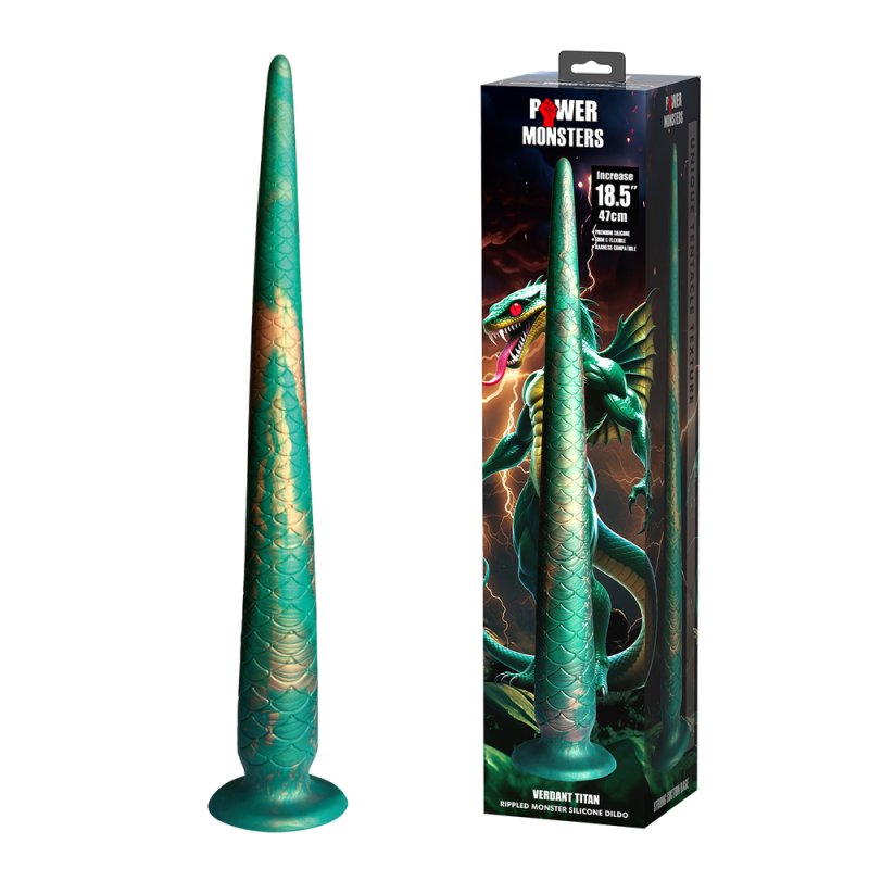 (image for) 18.5\" Snake Tail Anal Plug - Verdant Titan