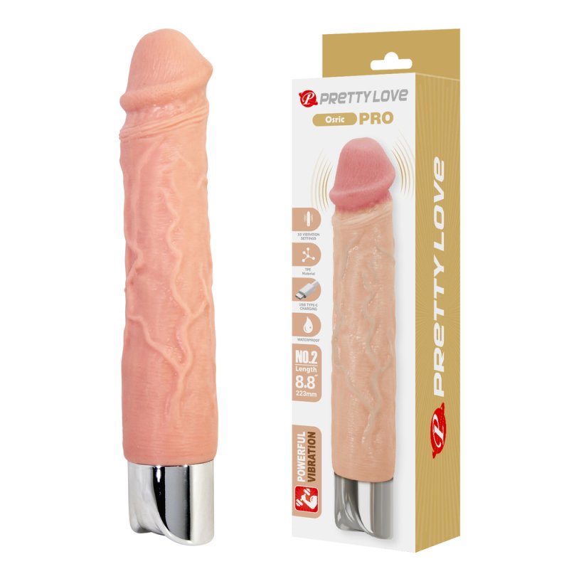 (image for) 8.8\" Vibration Textured Dildo