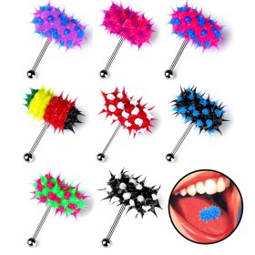 Silicone Vibrating Spikes Tongue Ring