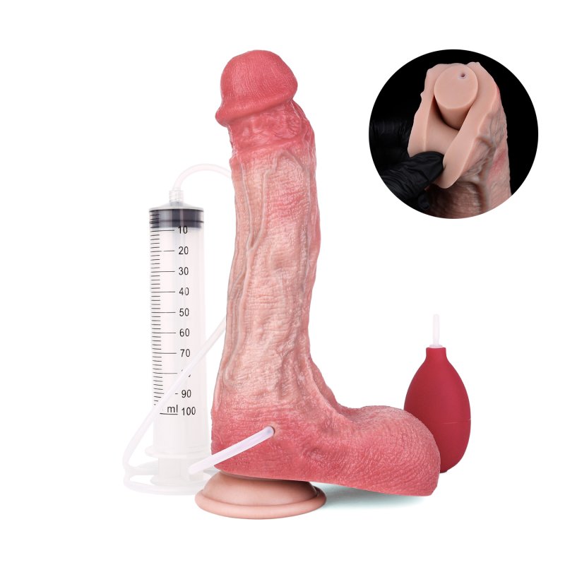 (image for) Dual Density Silicone Ejaculating 10.13 in Dildo