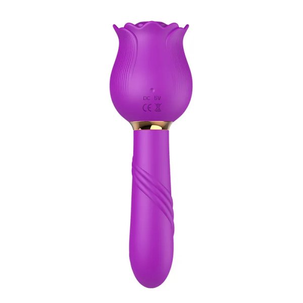 (image for) Double-sided Rose Wand Sucking Vibrator