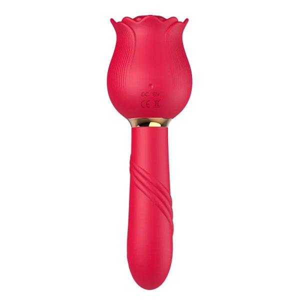 (image for) Double-sided Rose Wand Sucking Vibrator