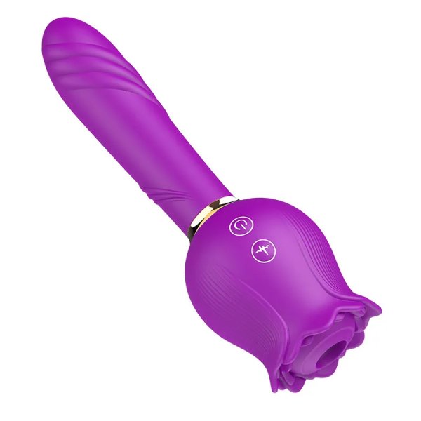 (image for) Double-sided Rose Wand Sucking Vibrator