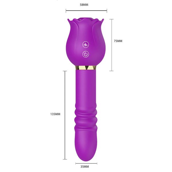 (image for) Double-sided Rose Wand Thrusting Vibrator