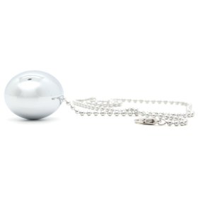 Metal Ball Butt Plug with Safety Chain - Oval