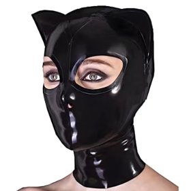 Latex Cat Mask with Closed Mouth