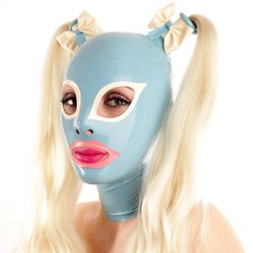 Latex Mask With Cat's Eyes With 2 Hairpieces