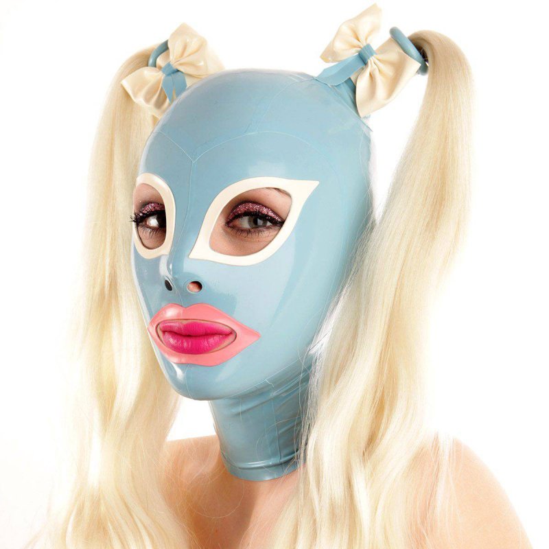 (image for) Latex Mask With Cat\'s Eyes With 2 Hairpieces
