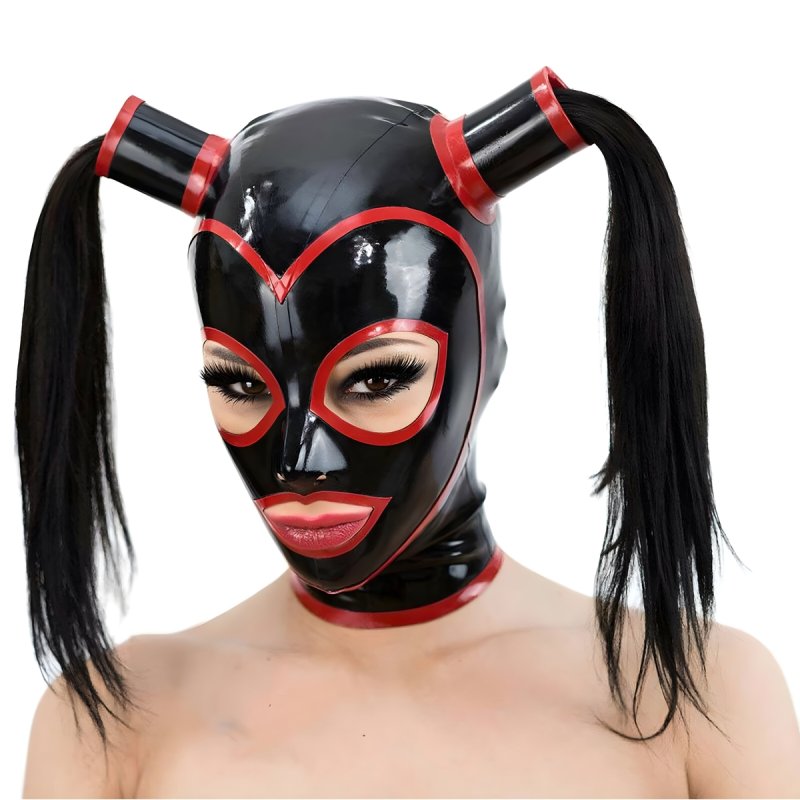 (image for) Latex Hood with Pigtails and Contrast Trim