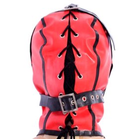 Latex Hood With Bondage Straps