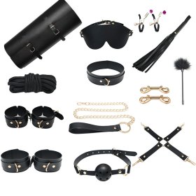 Quality Leather Sex Bondage 13PCS Set