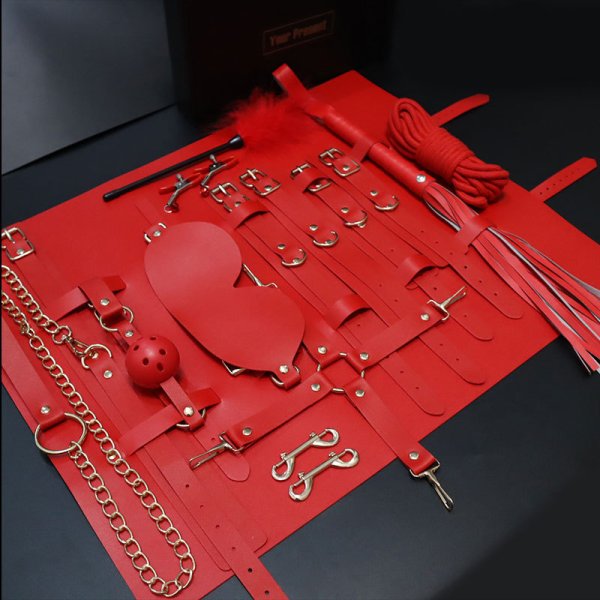 (image for) Quality Leather Sex Bondage 13PCS Set