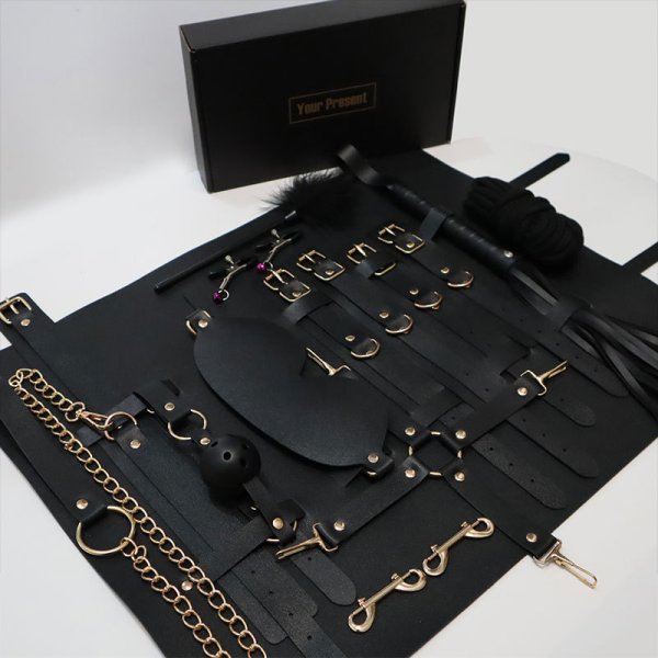 (image for) Quality Leather Sex Bondage 13PCS Set