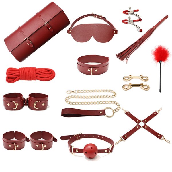 (image for) Quality Leather Sex Bondage 13PCS Set