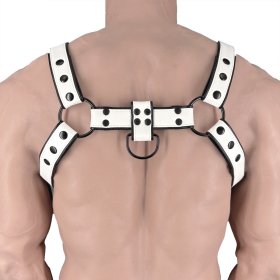 Black Edge Leather Chest Harness for Men