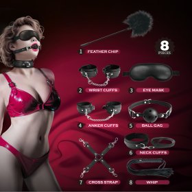 Prettylove 8pcs Leather Bondage Kits