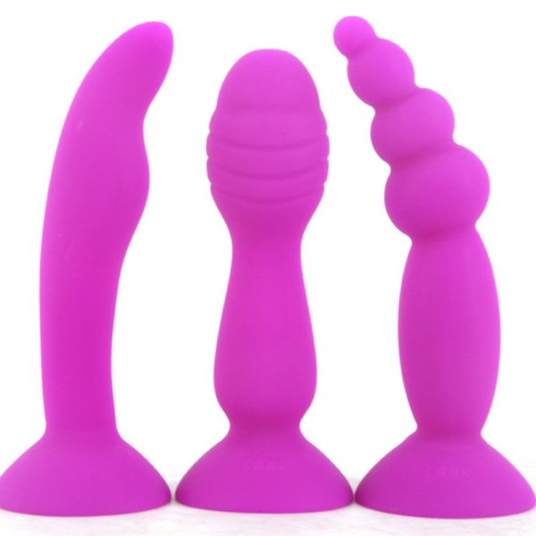 (image for) Suction Silicone Butt Plug - 3 Pcs Set