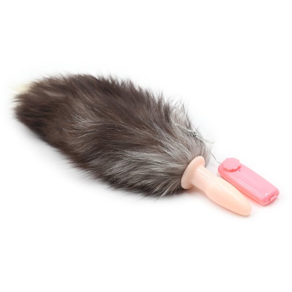 (image for) Faux Fur Fox Tail Vibration Jelly Butt Plug