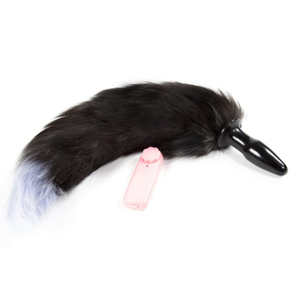 (image for) Faux Fur Fox Tail Vibration Jelly Butt Plug