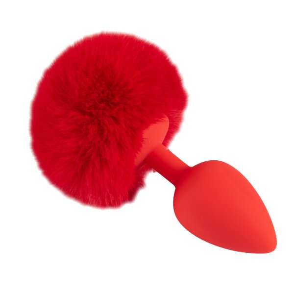 (image for) Ball Tail Silicone Anal Plug - Red