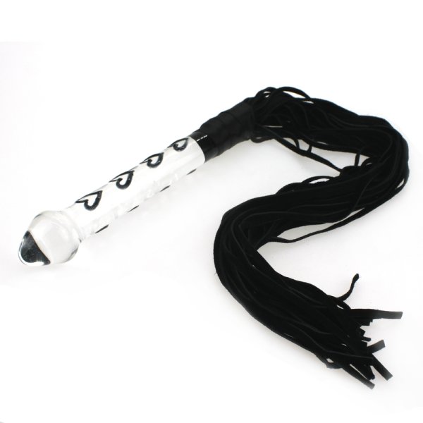 (image for) Heart Glass Dildo With Whip