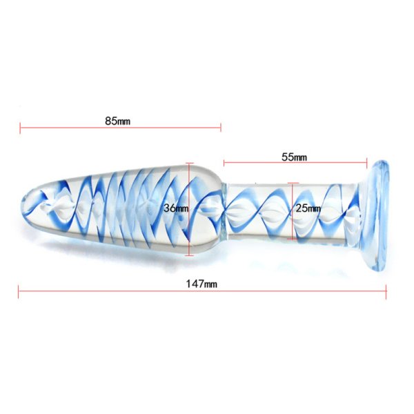 (image for) Blue Grain Glass Anal Plug