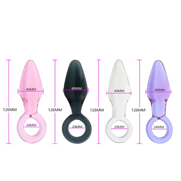 (image for) Glass Anal Plug With Handle Ring