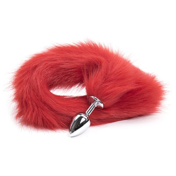 (image for) Lengthened Fox Tail Metal Anal Plug